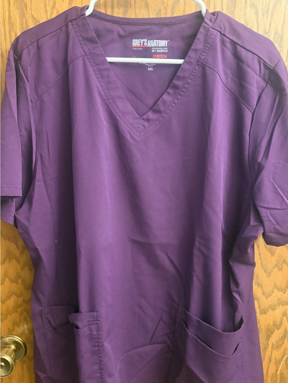 Grey's Anatomy Plum V-Neck Short Sleeve Scrub Top